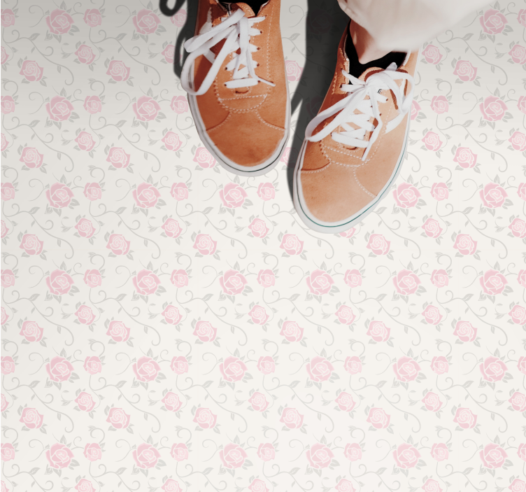 Delicate Rose Pattern floral vinyl carpet - TenStickers