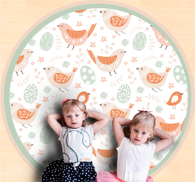 Delightful Bird Motifs nature vinyl carpet - TenStickers