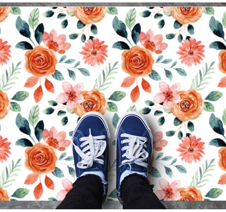 Delightful Botanical Motif floral vinyl carpet - TenStickers