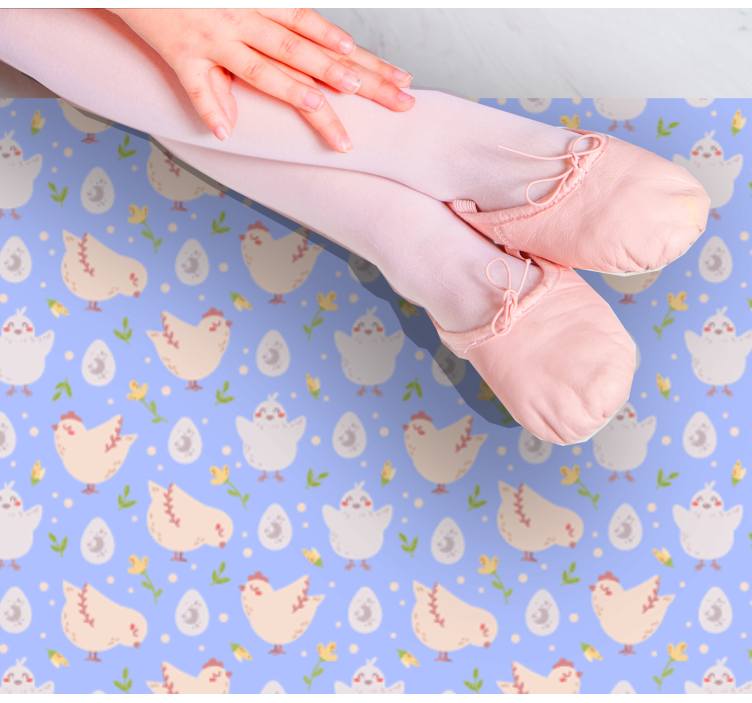 Delightful Chickens Motif kids vinyl carpet - TenStickers
