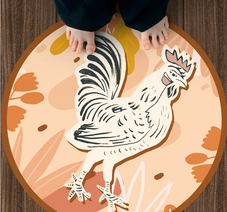 Delightful rooster animal vinyl carpet - TenStickers