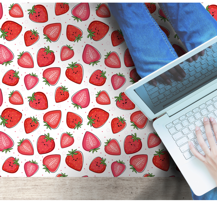 Delightful Strawberry Motif floral vinyl carpet - TenStickers