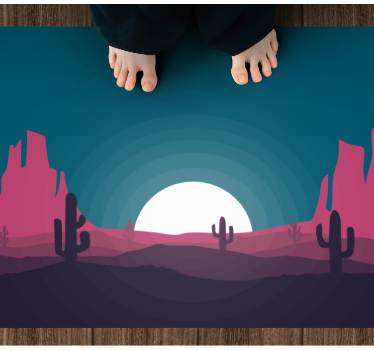 Desert sunset scene nature vinyl carpet - TenStickers