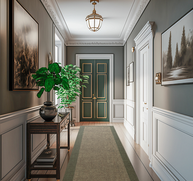 Design with green frame modern rug - TenStickers