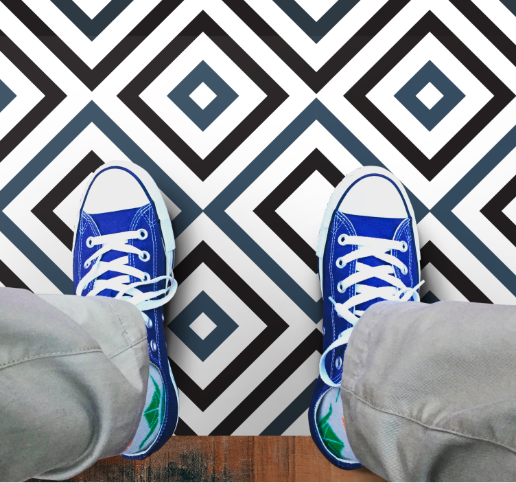 Diamond Contrast geometric vinyl carpet - TenStickers