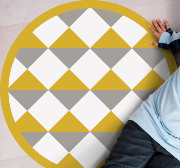 Diamond Pattern Circle geometric vinyl carpet - TenStickers