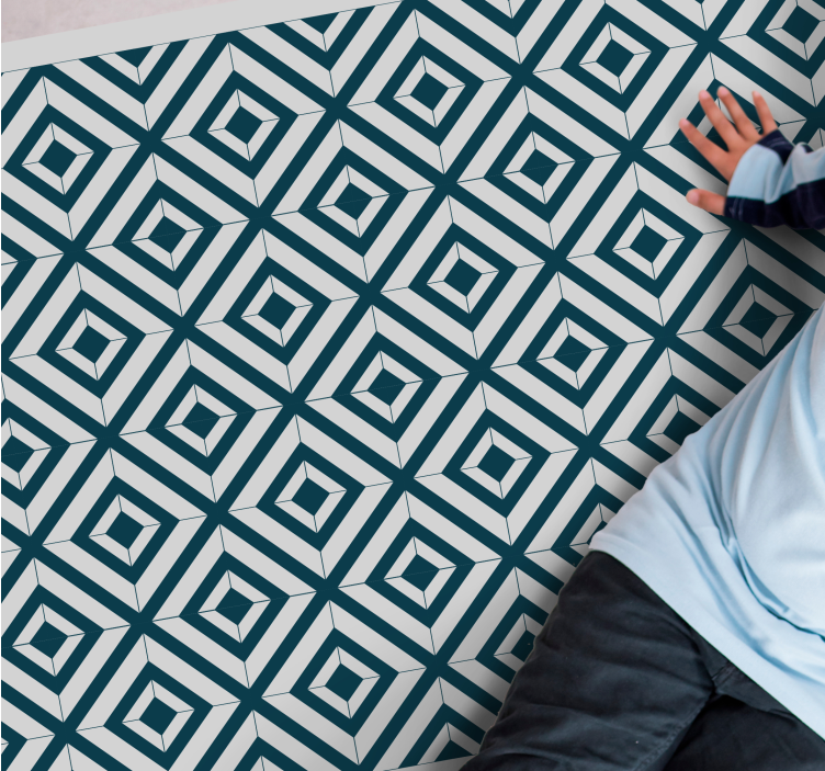 Diamond patterned style geometric vinyl carpet - TenStickers