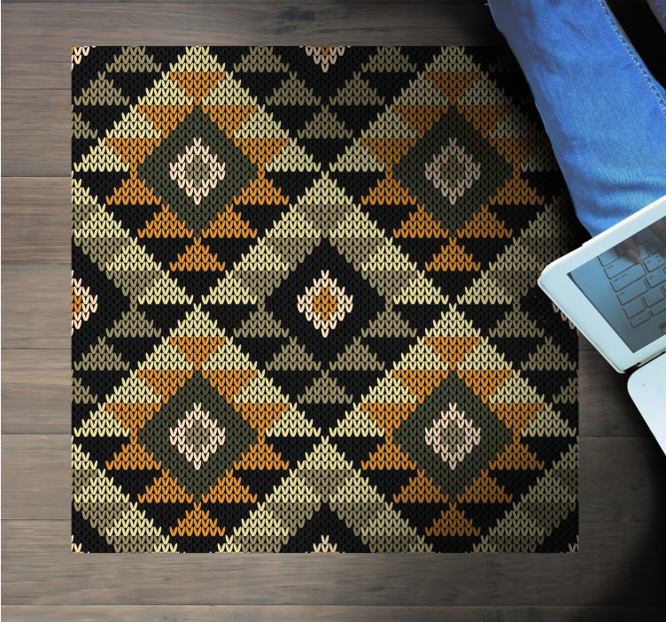 Diamond Patterned Textiles ethnic vinyl carpet - TenStickers