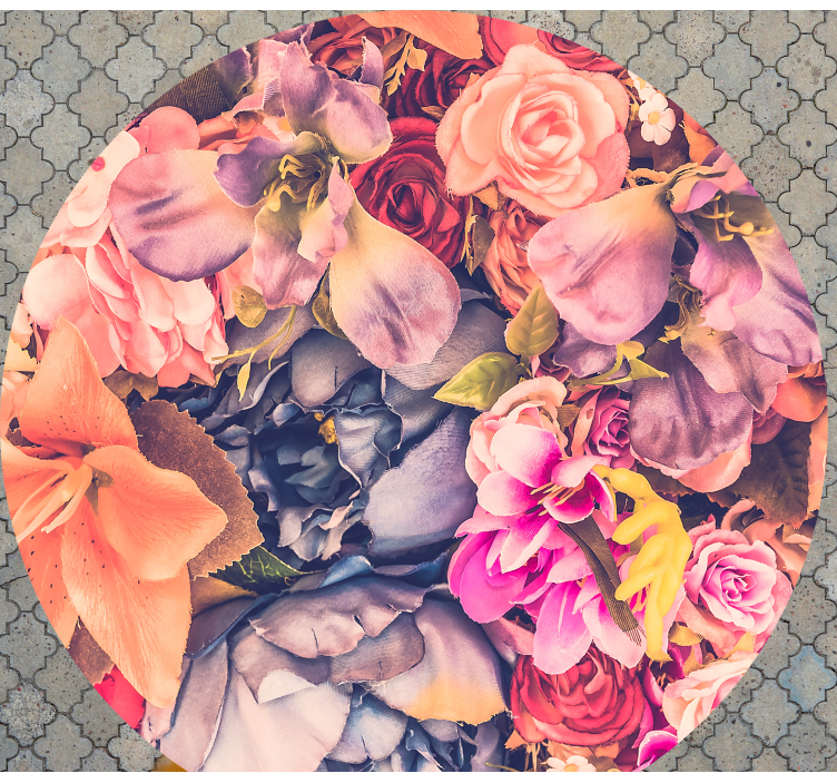 Different colored roses floral rug - TenStickers