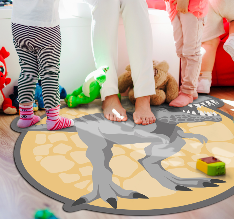 Dinosaur Circular Design kids vinyl carpet - TenStickers