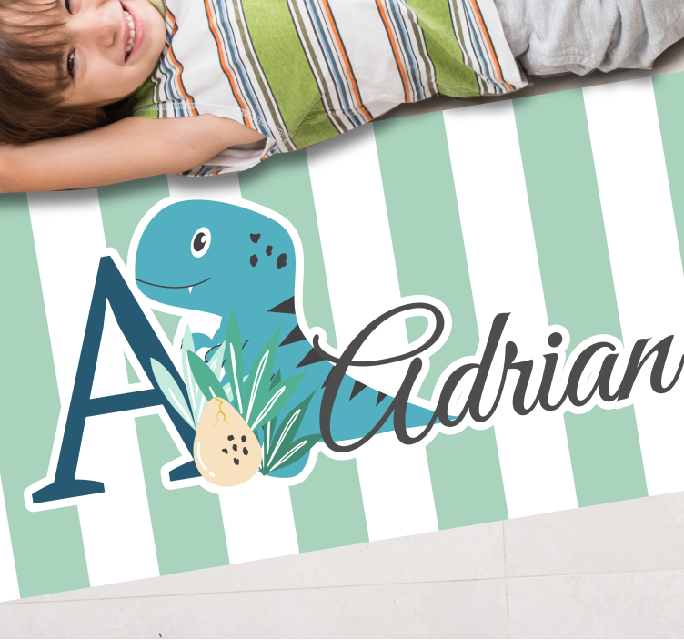 Baby Rex with initial and name nursery vinyl carpet - TenStickers