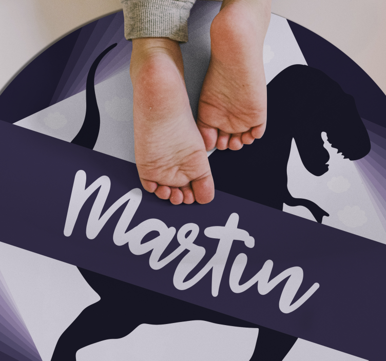 Velociraptor with name kids vinyl carpet - TenStickers