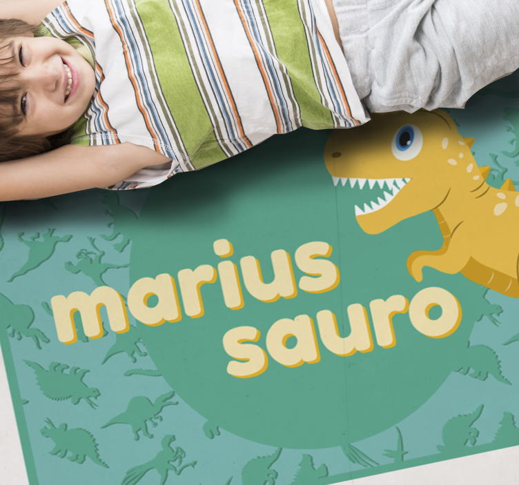 Dinosaur Personalized kids vinyl carpet - TenStickers