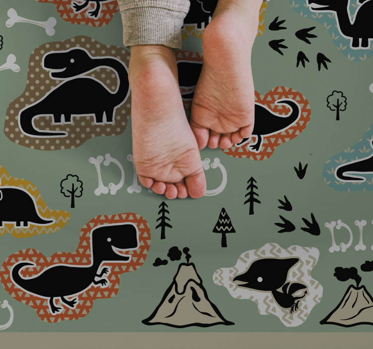 Dinosaur Playground kids vinyl carpet - TenStickers