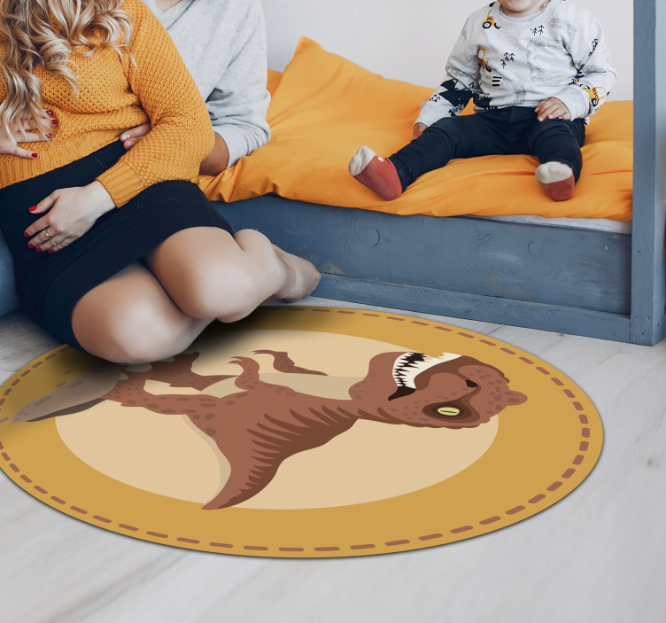 Dinosaur Round Rug kids vinyl carpet - TenStickers