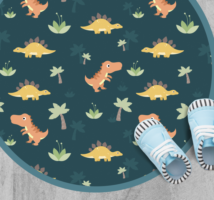 Dinosaur Roundel kids vinyl carpet - TenStickers