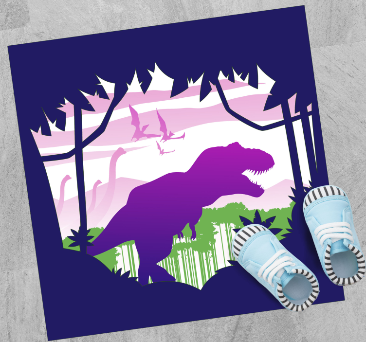Dinosaur Silhouette kids vinyl carpet - TenStickers