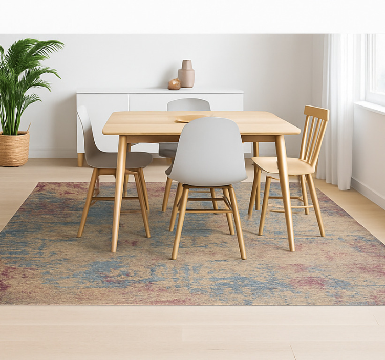 Distressed Oriental Pattern dining room vinyl carpet - TenStickers