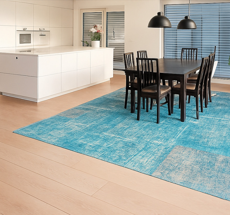 Distressed Patchwork Rug dining room vinyl carpet - TenStickers