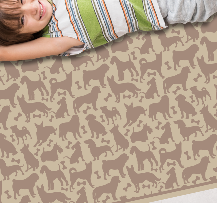 Dog Silhouettes Pattern animal print vinyl carpet - TenStickers