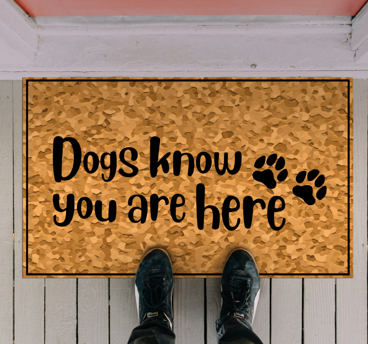 Dogs Welcome Visitors custom vinyl carpet - TenStickers