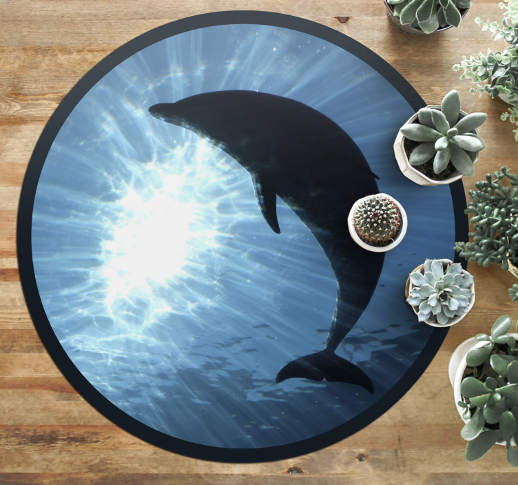 Dolphin splashing up animal vinyl carpet - TenStickers