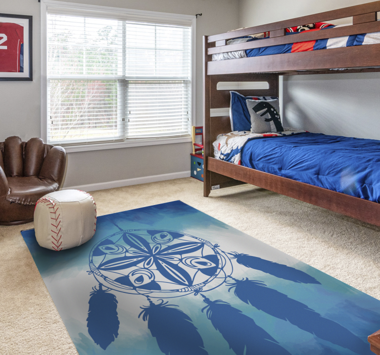 Dreamcatcher Feather blue vinyl carpet - TenStickers