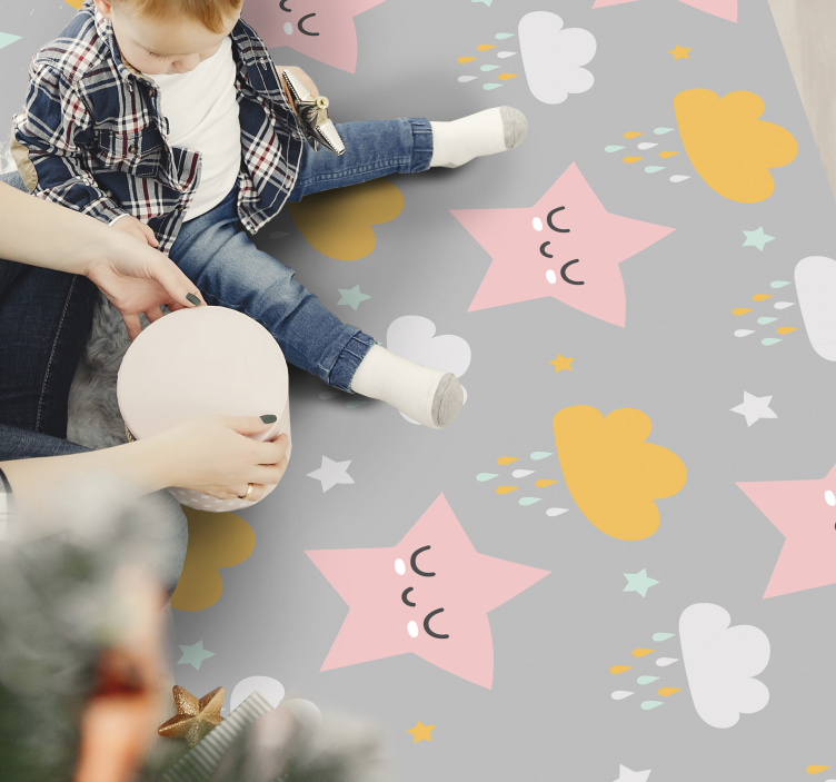 Dreamy Sky Pattern nursery vinyl carpet - TenStickers