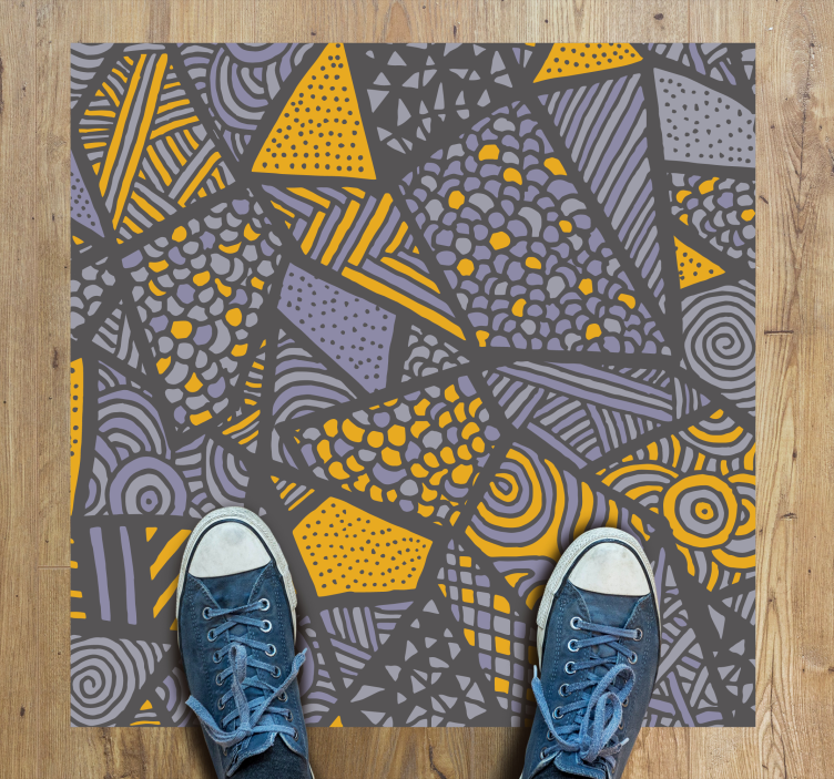 Dynamic grey shapes geometric vinyl carpet - TenStickers