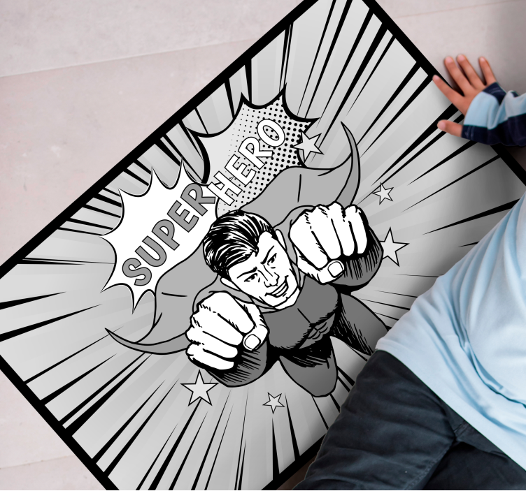 Dynamic Superhero Graphic kids vinyl carpet - TenStickers