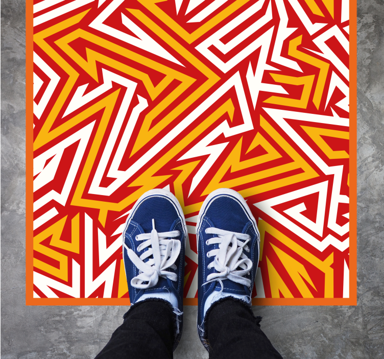 Dynamic zigzag pattern teen vinyl carpet - TenStickers