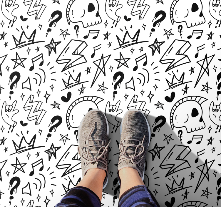 Eclectic teen patterns teenage bedroom vinyl carpet - TenStickers