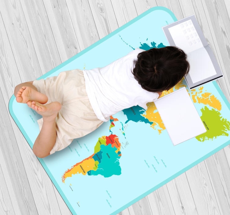 Educational Worldmap world map vinyl carpet - TenStickers