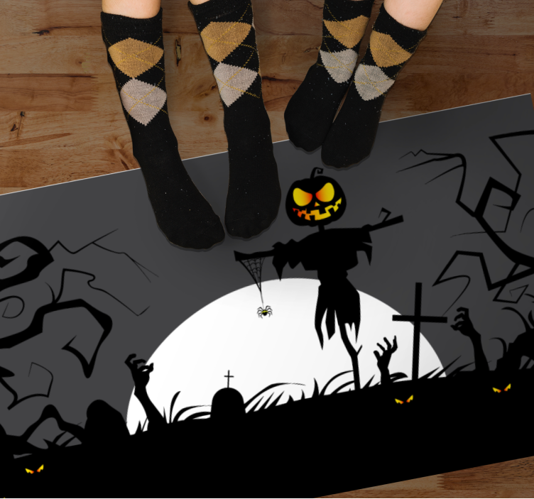 Eerie cemetery Setting halloween vinyl carpet - TenStickers