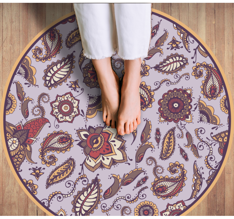 Elaborate botanical motifs floral vinyl carpet - TenStickers