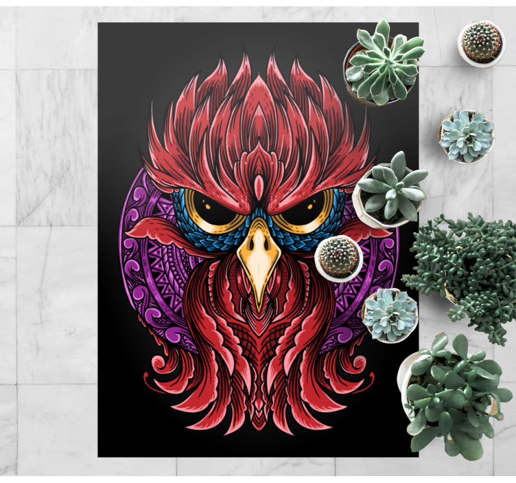 Elaborate owl emblem animal vinyl carpet - TenStickers