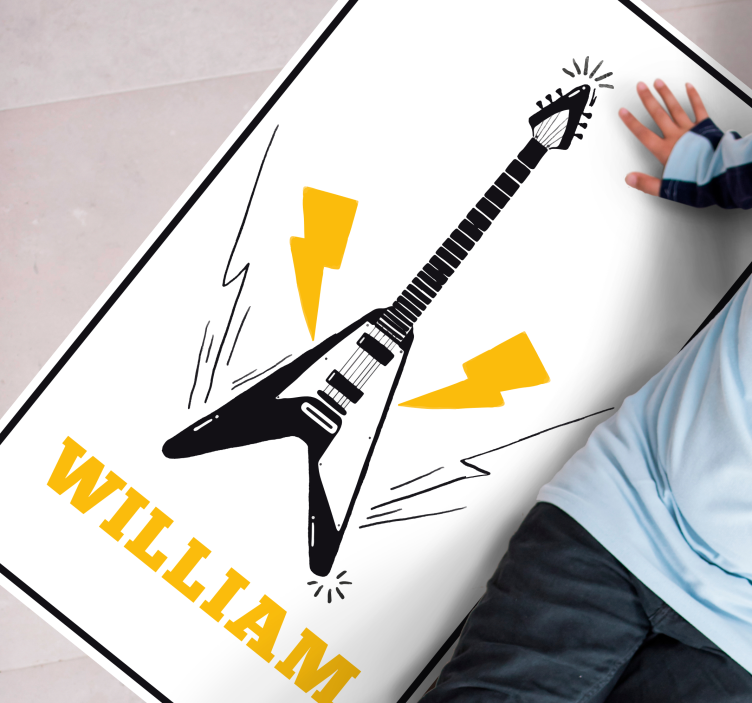 Electric Guitar Art custom vinyl carpet - TenStickers