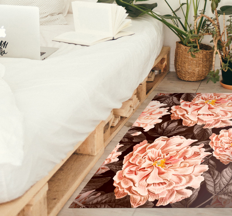 Elegant Botanical Blooms floral vinyl carpet - TenStickers