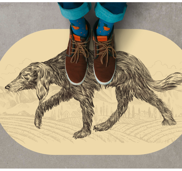 Elegant canine silhouette animal vinyl carpet - TenStickers