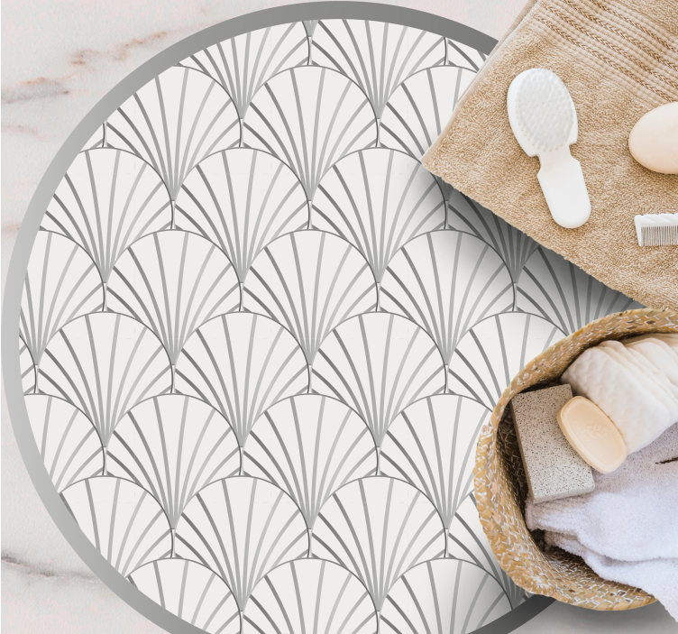 Elegant fan pattern bathroom vinyl carpet - TenStickers
