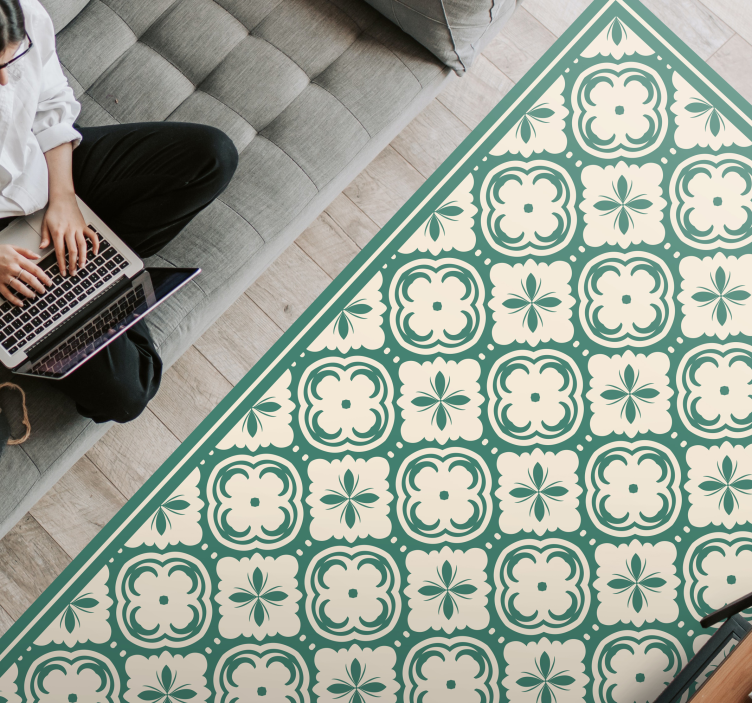 Elegant Floral Element marble vinyl carpet - TenStickers