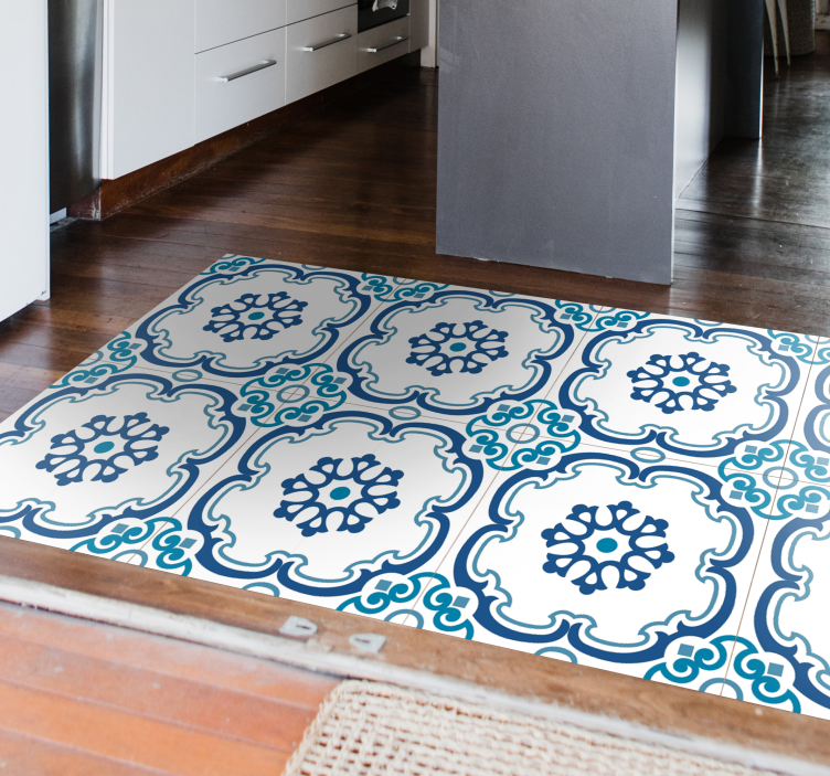 Elegant Floral Motifs marble vinyl carpet - TenStickers