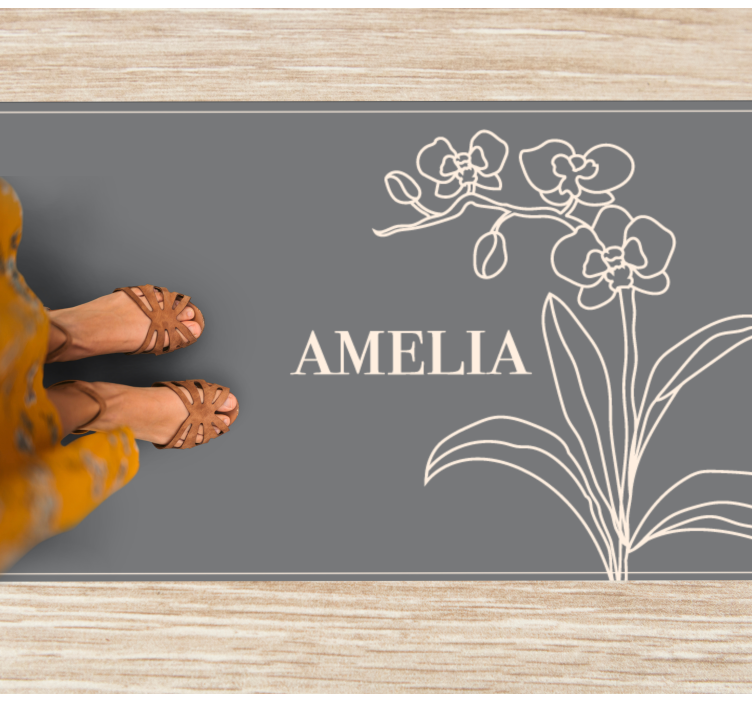 Elegant Floral Personalized custom vinyl carpet - TenStickers