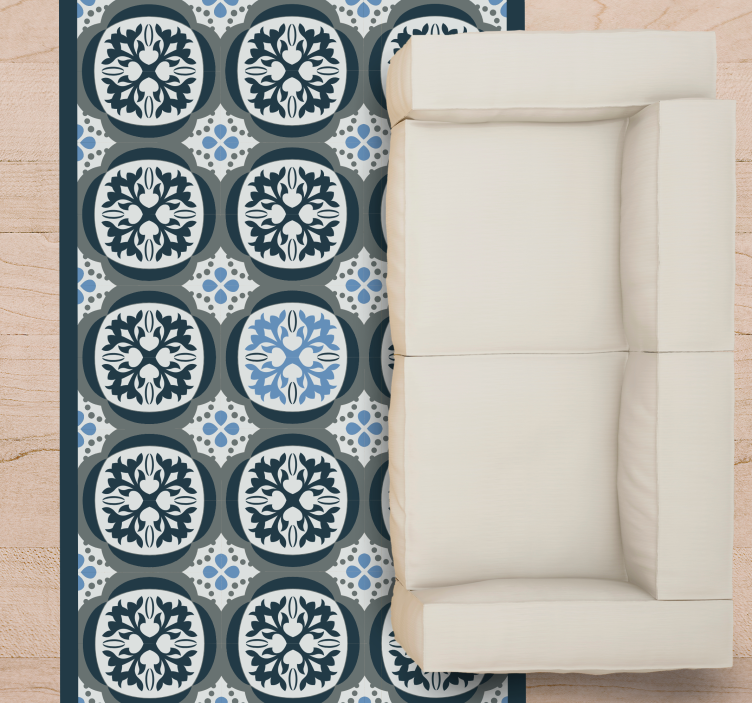 Elegant Floral Tiles tile vinyl carpet - TenStickers