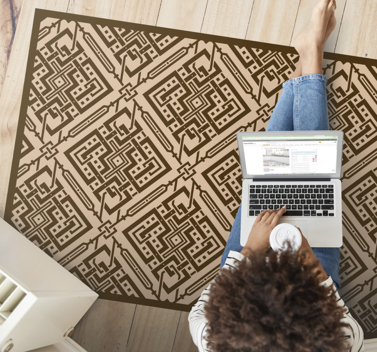 Elegant geometric element living room vinyl carpet - TenStickers