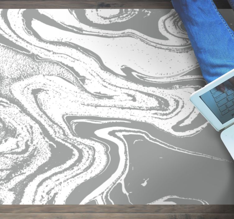 Elegant grey swirl marble vinyl carpet - TenStickers