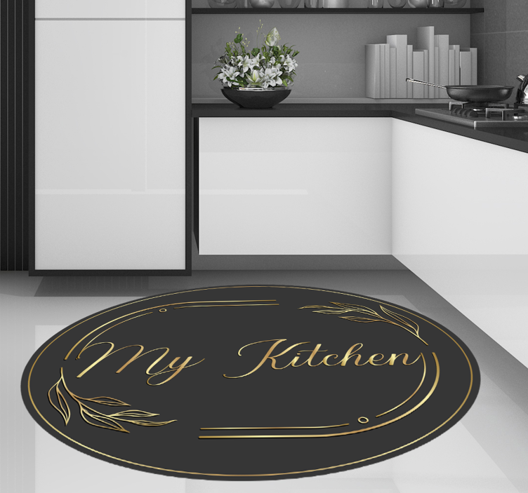 Kitchen vinyl carpet my kitchen golden style - TenStickers