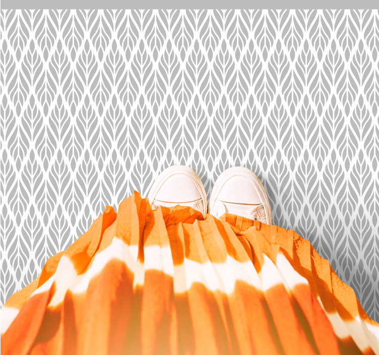 Grey leaf pattern modern vinyl carpet - TenStickers