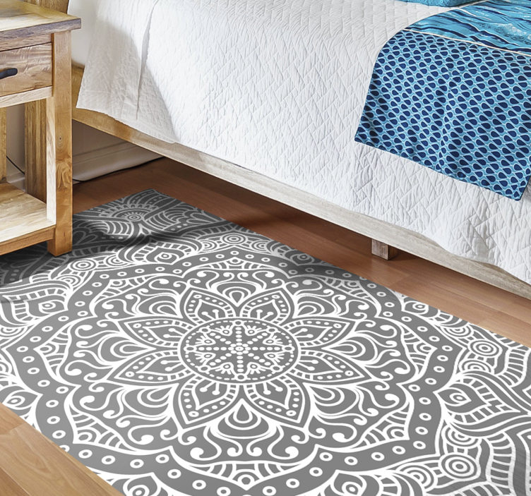 Elegant mandala bedroom vinyl rug - TenStickers