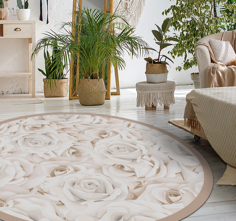 Elegant Rose Pattern floral vinyl carpet - TenStickers